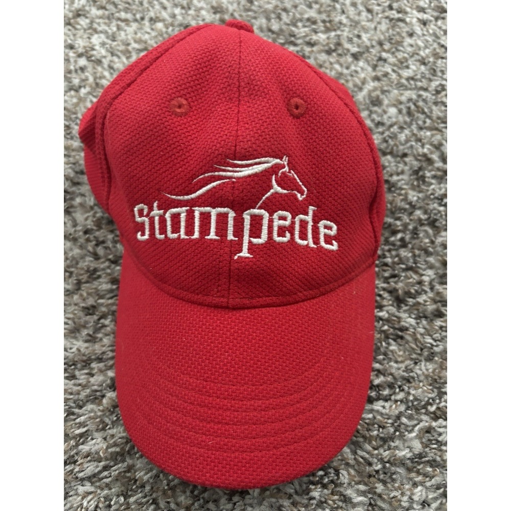 Augusta Sportswear Youth Baseball Hat Stampede Mustangs Red Strapback OSFM Youth